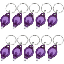 (As show, One size) 12pcs Uv Light Mini Led Keychain Torch Torch Key Ring Lights Passport Id Checker Purple