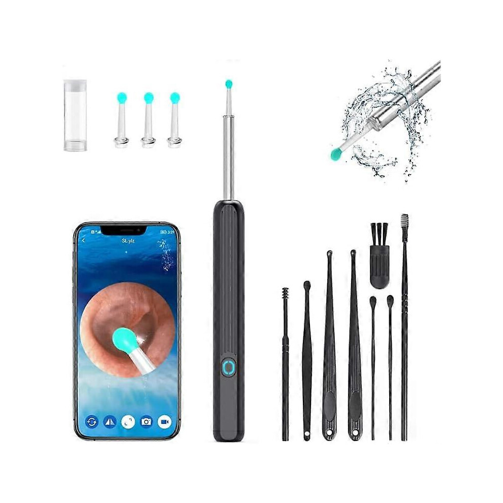 Kikidex (As Show, One Size) Inabuletwo Ear Wax Removal Tool, Spade Ear Cleaner With Ear Camera, 1296P Ear Scope, Earwax Remover Picker With 3 Ear Scoops, Ear