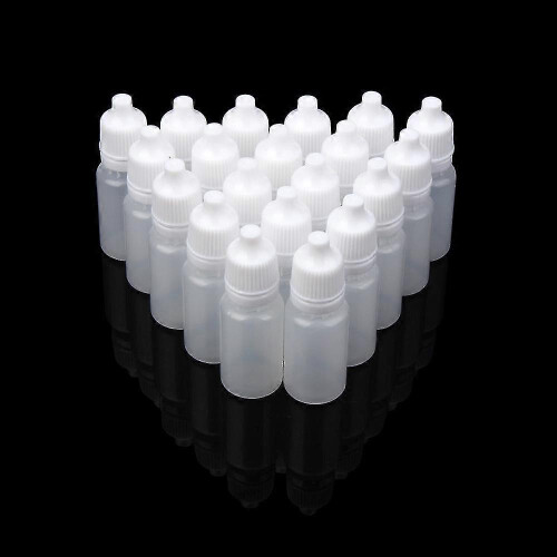 (As show, One size) 50pcs 25ml Empty Plastic Squeezable Dropper Bottles Eye Liquid Dropper 1
