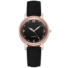 (Brown, One size) Charming Adjustable Holes Luminous Quartz Watch for Daily Wear