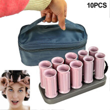 (As show, One size) 10 Pcs/set Electric Roll Hair Tube Heated Roller Hair Curly Styling Sticks Tools