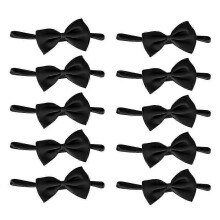 (White, One size) 10Pcs Classic Pre-Tied Bow Tie Formal Solid Tuxedo for Children Dark Blue
