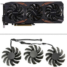 (As show, One size) 3pcs 75mm T128010su Cooling Fans For Gigabyte Aorus Gtx 1080 1070 Ti Gaming Fan Gtx 1070ti G1 Gaming