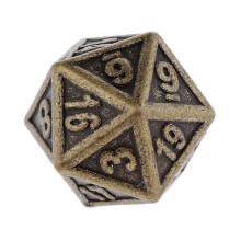 (As show, One size) Heavy Metal Dice D20 Twenty Sided 22mm 0.87" Polyhedral for D&D RPG Gaming Props
