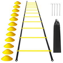 (As show, One size) 12 Rung Agility Speed Ladder Set 19.7ft for for Soccer Football Fitness Training