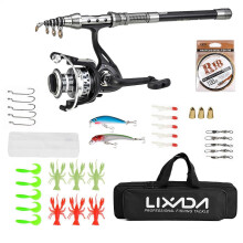 (1.5m, One size) Telescopic Fishing Reel Carbon Fiber Fishing Rod Spinning Reels Fishing Accessories