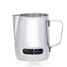 (350ml, One size) 12/20oz Milk Frothing Pitcher with Temperature Display Stainless Steel Milk Frother Pitcher Jug Cup for Latte Art Barista