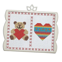 (Bear Love, One size) DIY Animals Cross Stitch Kit for Kids Children 11CT Counted