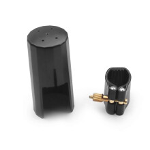 (As show, One size) Alto Sax Saxophone Mouthpiece Cap PU Leather Ligature for Sax Accessory Replacement