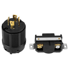 (As show, One size) 4 Pin NEMA L14-30 Generator RV AC 125V-250V 30A Plug & Socket Male & Female Receptacle Set