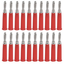 (As show, One size) 20Pcs Banana Connector 4mm Copper Contact Cross Cable Wire Plug Set Kit for SpeakerRed