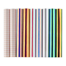 (As show, One size) Holographic Adhesive Craft Vinyl 30.5x30.5cm/12x12In 7 Assorted Colors with 2 Pieces of Transfer Film Compatible with Cricut Silhouette Cameo Decals S