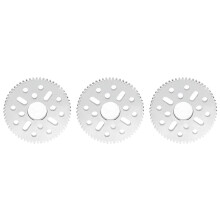 (As show, One size) 3Pcs Spur Gear Straight Tooth 4 Long Hole 12 Round Hole 0.8 Mod 14mm Center Hole 4mm Thickness431204140060