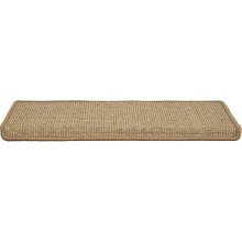 (As show, One size) Sisal stair mats inside 1 piece square (cork, with lip 65 x 24 cm), stair tread mats for wooden stairs, anti-slip stair carpet, self-adhesive and alle