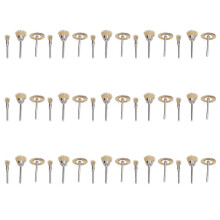(As show, One size) 45Pcs Brass Wire Brushes Good Polishing Effect Small Size Polishing Kit for Cleaning Grinding