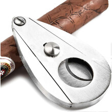 (As show, One size) cigars, Water Drop Shape Stainless Steel Cigar Cutter Super Double Edged Blades Guillotine Scissors for Most Size Cigars