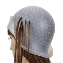 (As show, One size) Reusable Silicone Hair Coloring Highlighting Cap Hair Dyeing Cap with Metal Hook