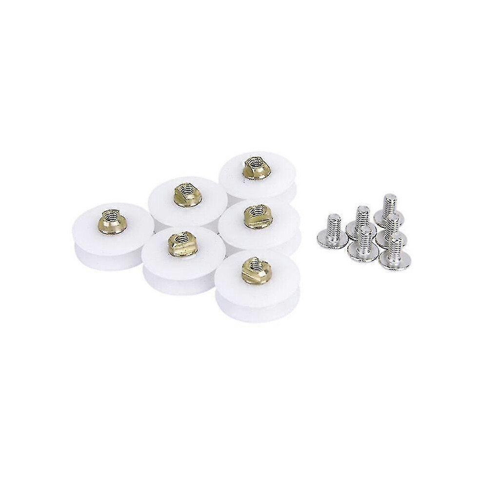 (As Show, One Size) 6Pcs Replacement Bathroom Shower Door Rollers Runner Wheels 22.5Mm Wheel Diameter 6902676347905
