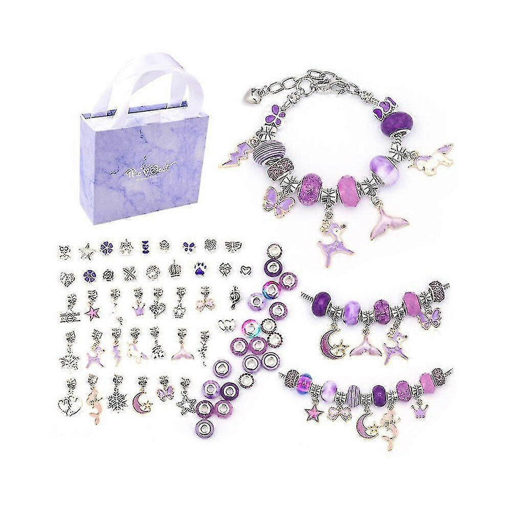 (As Show, One Size) Zihaisheng Charm Bracelet Making Kit,Diy Charm Jewelry Bracelets Making Kit With Gift Box 4631898242799