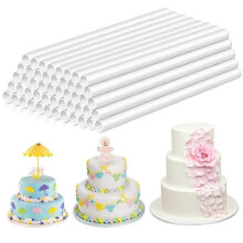 (As show, One size) 50PCS Plastic Cake Dowel Rods to Support Layered Cake Stacking Dowel Straws