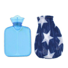 (As show, One size) Mini 250ml Hot Water Bottle Bag with Soft Cloth Cover and Screw
