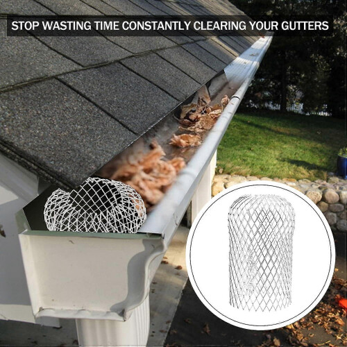 (As show, One size) 4 Pcs Gutter Guards - Aluminum Gutter Downspout Guard, Expandable Leaf Strainer Gutter Screen 1
