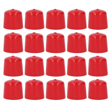 (As show, One size) 20Pcs Red PVC Protection Cover Corrosion Proof Elastic Flame Retardant Lightweight Screw Thread End Cap 30mm