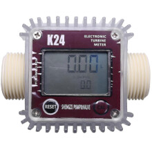 (As show, One size) Digital Lcd K24 Flow Meter Turbine Fuel Flow Tester For Chemicals Water Sea Liquid Flow Meters Meas