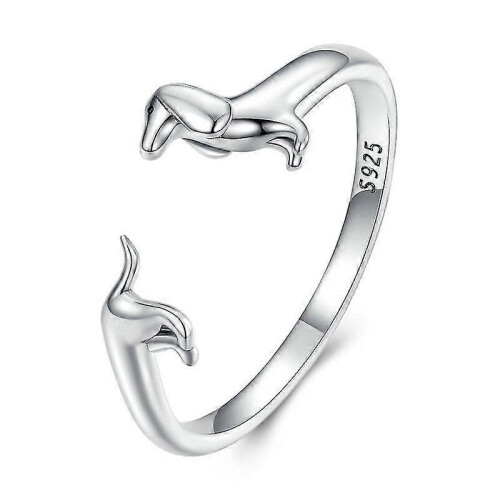 (As show, One size) Dachshund Dog Cute Open Ring Adjustable Ring