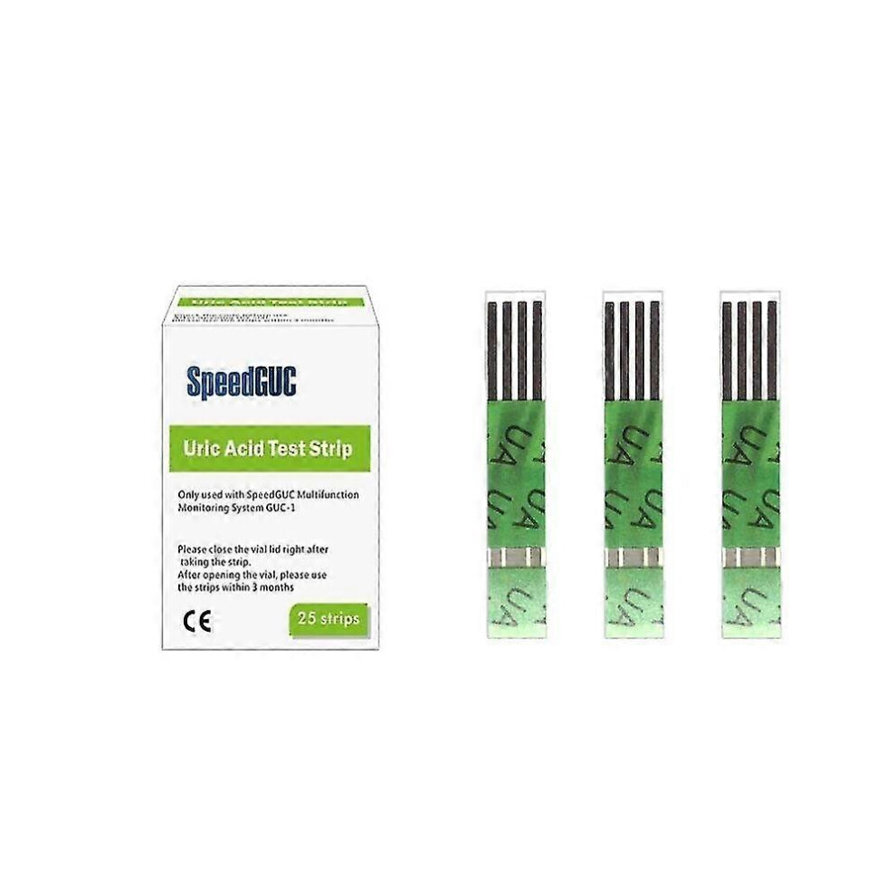Kikidex (25 Uric Acid Test Strips, One Size) Speed Guc Uric Acid Test Strip Cholesterol Test Strips Blood Glucose Test Strips