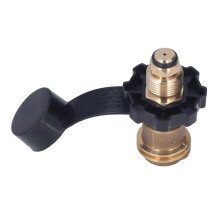 (As show, One size) Brass Gas Tank Adapter Propane Refill Adapter with Black Handle POL Convert QCC1 Type 1