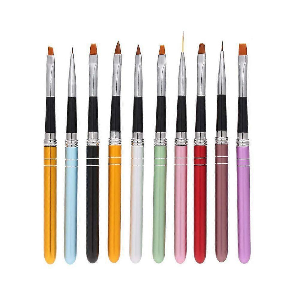 (As show, One size) Zihaisheng 10Pcs Gel Nail Brushes, Gel Nails Brush Set, Nail Brush Set for UV Gel