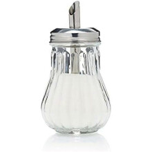 (As show, One size) Zihaisheng Glass Sugar Dispenser Pourer, Retro Style Sugar Jar Decanter Cafe Bistro Restaurant Sugar Shaker Bowl (Glass Dispenser)