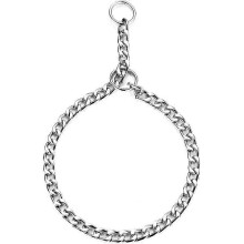 (As show, One size) Zihaisheng Dog Training Collar, Adjustable Choke Collar, Solid Steel Metal Snake Chain for Pets (L-4.0mm60cm)