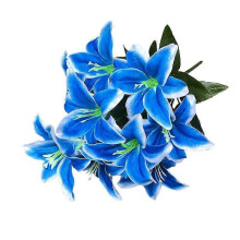 (Dark Blue, One size) Zihaisheng 2pcs Artificial Lily 10 Heads Each for Wedding Party Decor