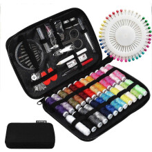 (As show, One size) Complete sewing kit with box 130 premium sewing accessories for travel family home applicable to work and emergencies.