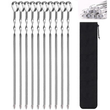 (As show, One size) 10 Metal Barbecue Skewers 36cm cm (14 inches)