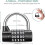 (As show, One size) Combination Lock - 5 Digit Waterproof Rustproof Security Padlock 5