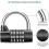 (As show, One size) Combination Lock - 5 Digit Waterproof Rustproof Security Padlock 4