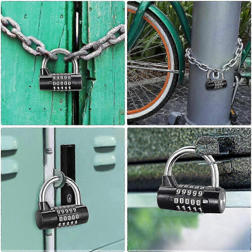 (As show, One size) Combination Lock - 5 Digit Waterproof Rustproof Security Padlock 1