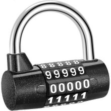 (As show, One size) Combination Lock - 5 Digit Waterproof Rustproof Security Padlock