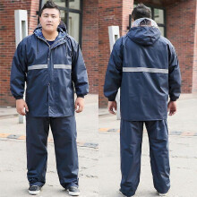 (4XL, One size) Zihaisheng Plus Size Raincoat Rain Pants Men Safety Reflective Strip Adult Motorcycle Rain Coat Ride Rainwear