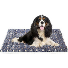 (67x48cm, One size) Zihaisheng Dark Blue Dog Bed Crate Pad Ultra Soft Pet Bed Washable Crate Mat for Large Medium Small Dogs Reversible Fleece Dog Crate Kennel Mat Cat B