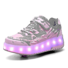 (30, White) S Sneakers Double-wheeled Shoes Led Shoes Q7