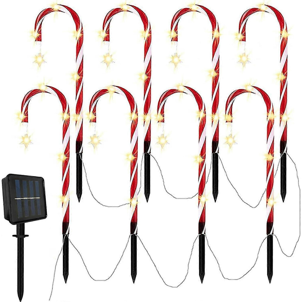 (As show, One size) Christmas Cane Lights - Romantic Solar Cane Lights - 8 Cool Lighting Modes, Automatically Turn On, For Driveway Pathway Yard Garde-image-OPC-PHJG26G-NEW