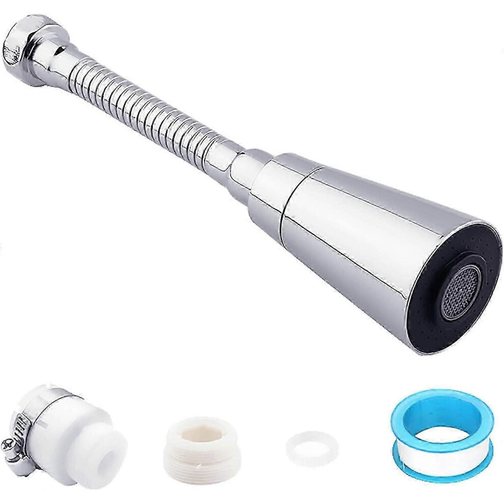 (As Show, One Size) Universal 360 Swivel Faucet Aerator With Teflon Tape Adapter 4631898289794
