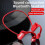 (As show, One size) Red Bone Conduction Headphones Bluetooth Wireless Waterproof 3