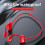 (As show, One size) Red Bone Conduction Headphones Bluetooth Wireless Waterproof 4