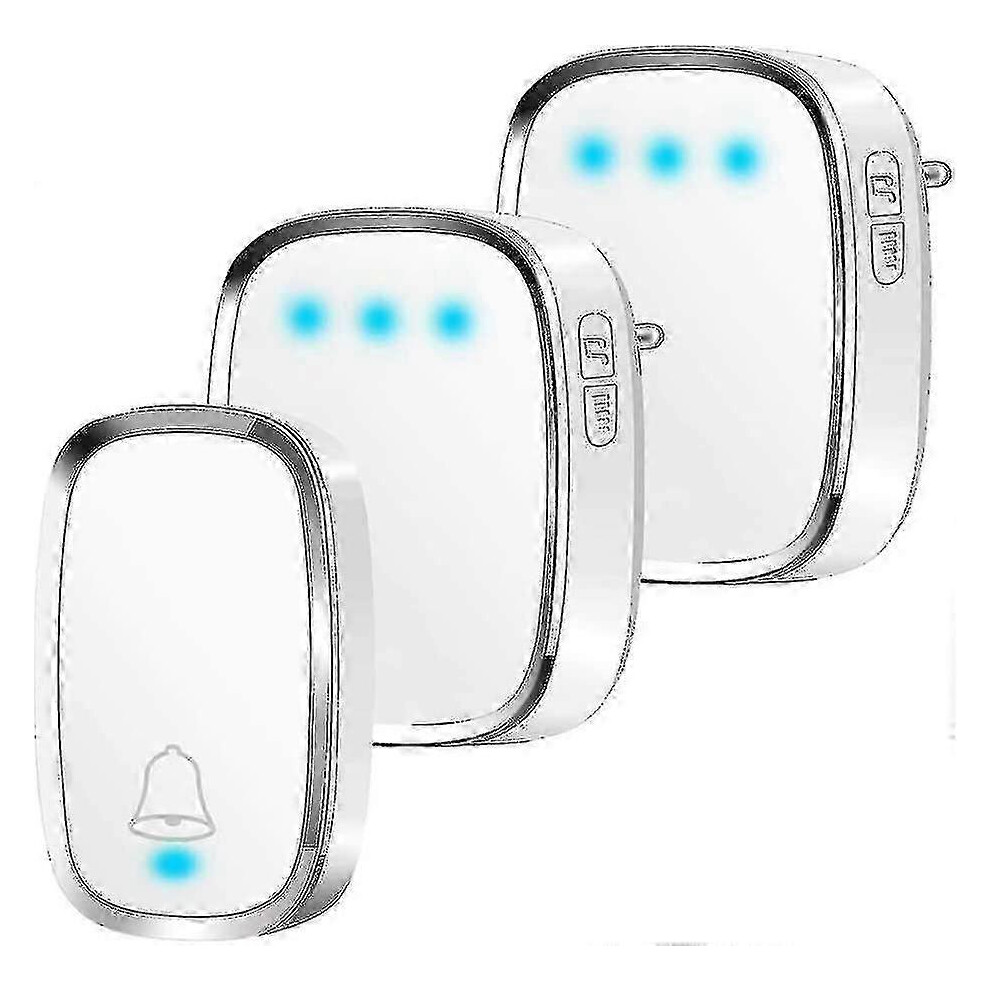 (As Show, One Size) Wireless Doorbell, 300M Range, 36 Ring Tones, 4 Volume Levels, 1 Transmitter & 2 Receivers 4633396559669