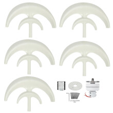 (As show, One size) Wind Turbine Kit 1200W 5 Blade Generator AC Motor Solar System Lantern Type DoubleLayer White(24V )